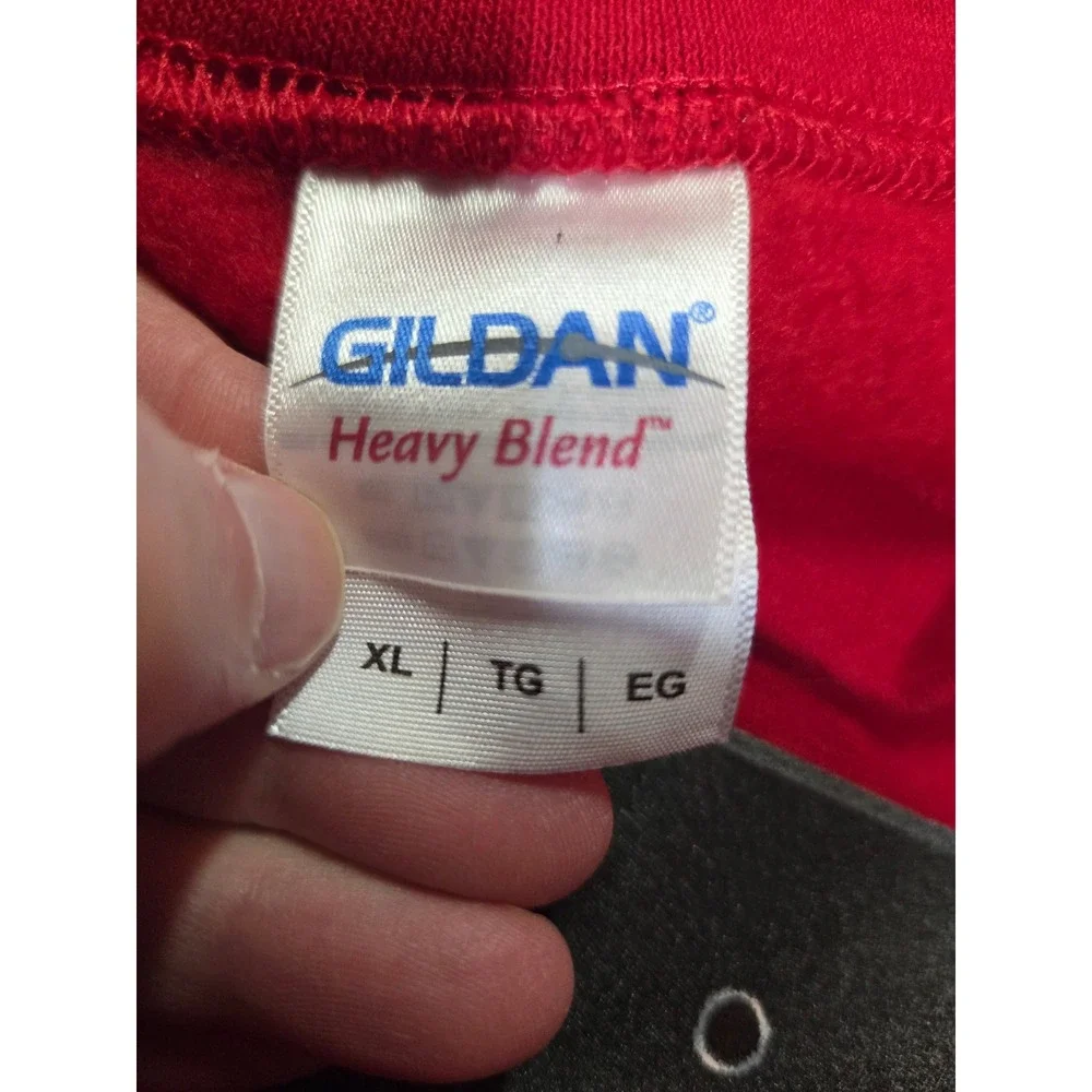 Gildan‎ Heavy Blend Mens XL Red Santa Claus Suit Graphic Christmas Sweatshirt - Picture 5 of 7